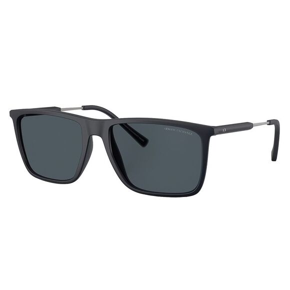 Armani Exchange AX 4160S 838087 Matte Blue Plastic Square Sunglasses Grey Lens